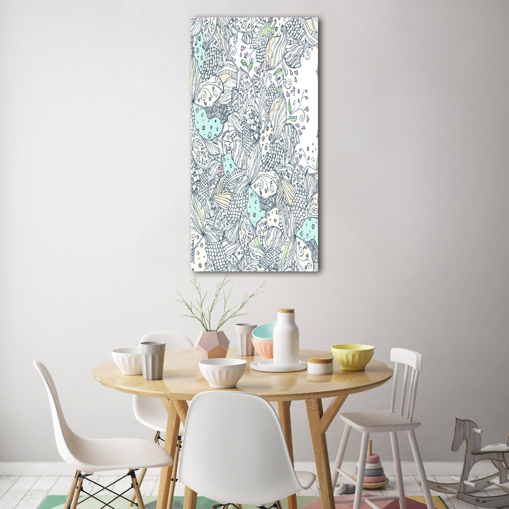 Glass art picture Floral pattern