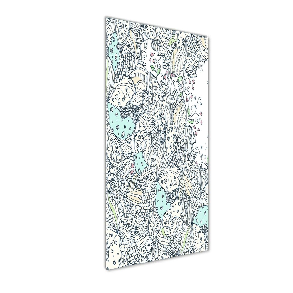 Glass art picture Floral pattern