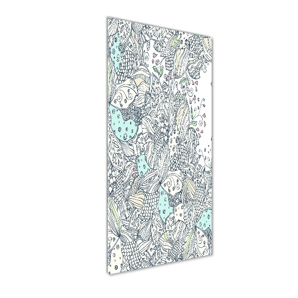 Glass art picture Floral pattern