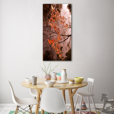 Wall art on glass Autumn leaves