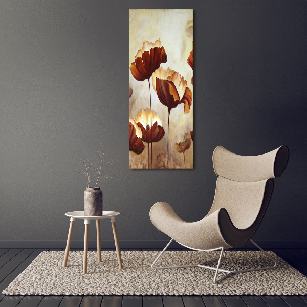 Wall art on glass Field poppies