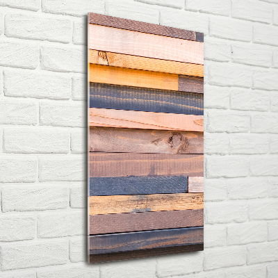 Printed glass wall art Wooden wall