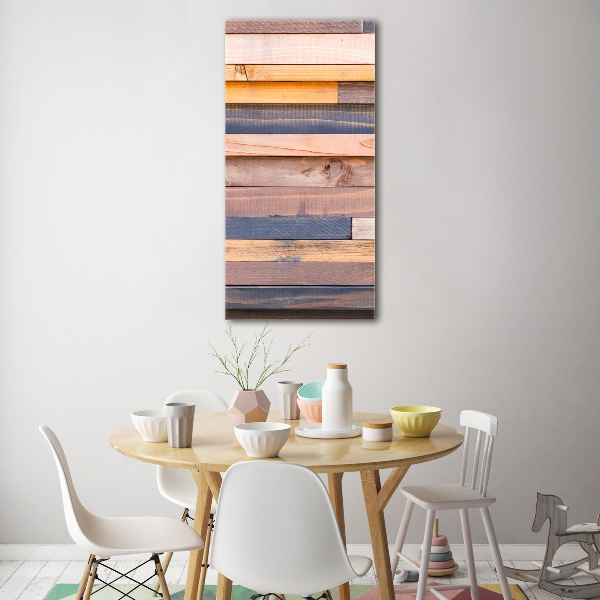 Printed glass wall art Wooden wall