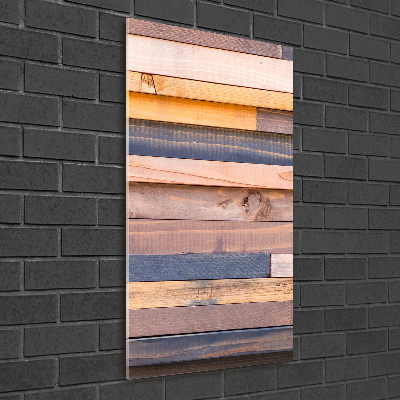 Printed glass wall art Wooden wall