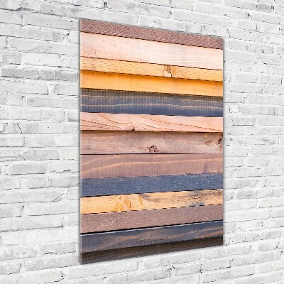 Printed glass wall art Wooden wall