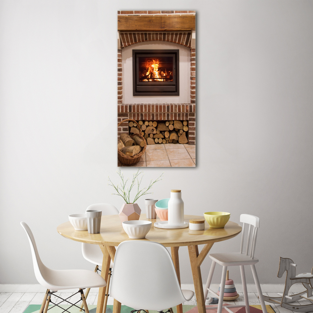 Glass wall art Fireplace