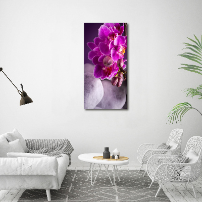 Wall art on glass Pink orchid