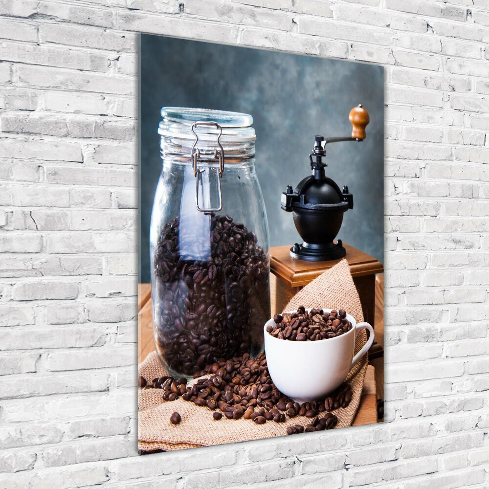 Wall art on glass Coffee grinder