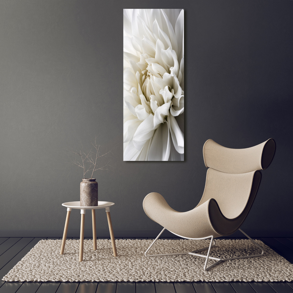 Wall art on glass White Dalia