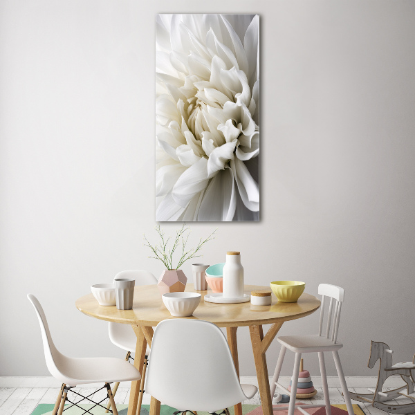 Wall art on glass White Dalia