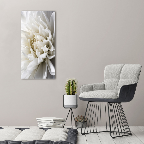 Wall art on glass White Dalia