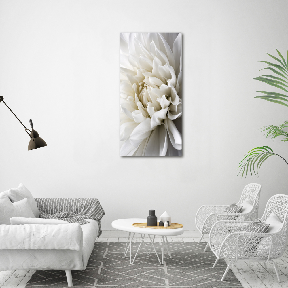 Wall art on glass White Dalia