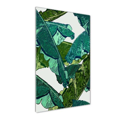 Print on a a glass Banana leaves