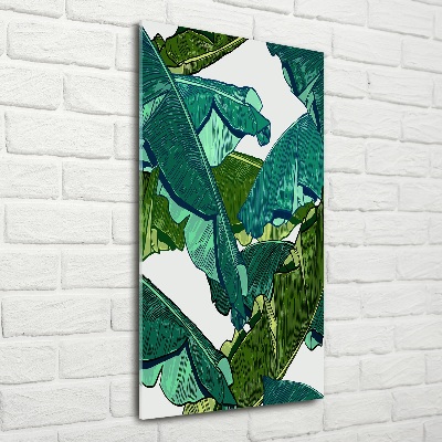 Print on a a glass Banana leaves