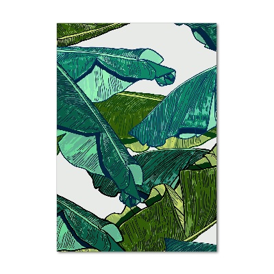 Print on a a glass Banana leaves