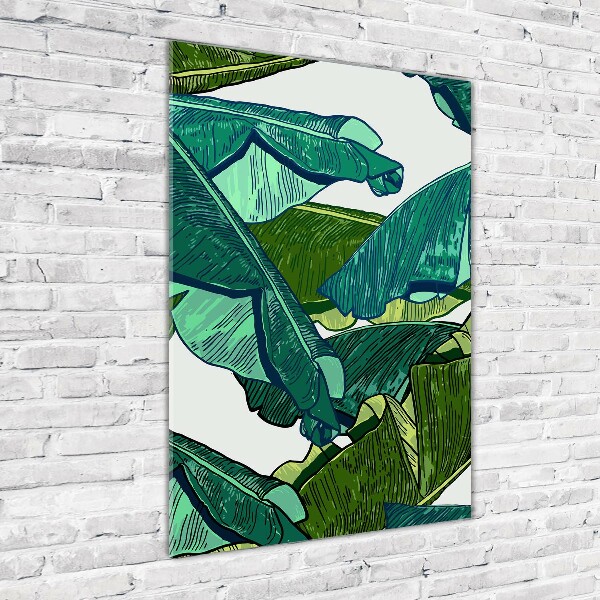 Print on a a glass Banana leaves