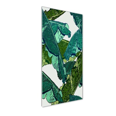 Print on a a glass Banana leaves