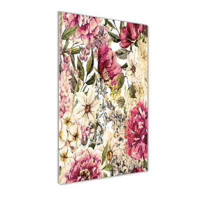 Wall art on glass Floral pattern