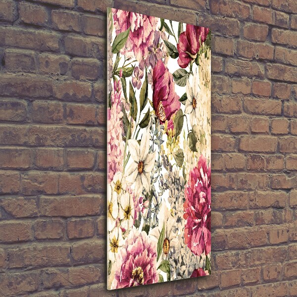 Wall art on glass Floral pattern