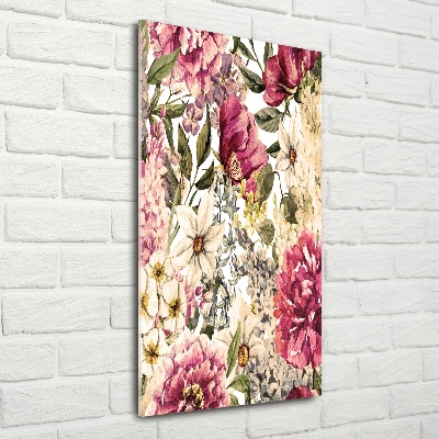 Wall art on glass Floral pattern