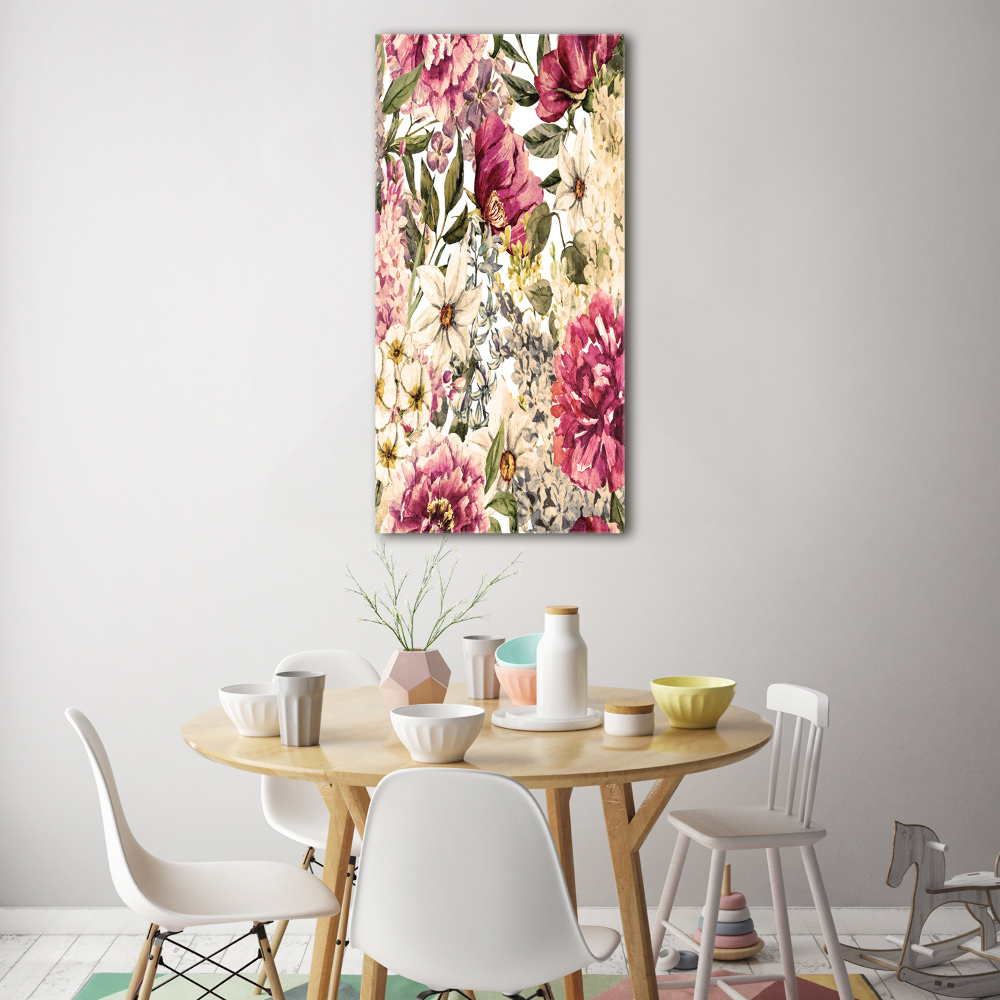 Wall art on glass Floral pattern