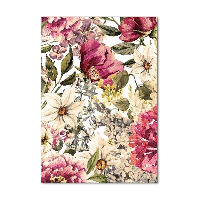 Wall art on glass Floral pattern