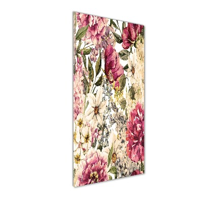 Wall art on glass Floral pattern