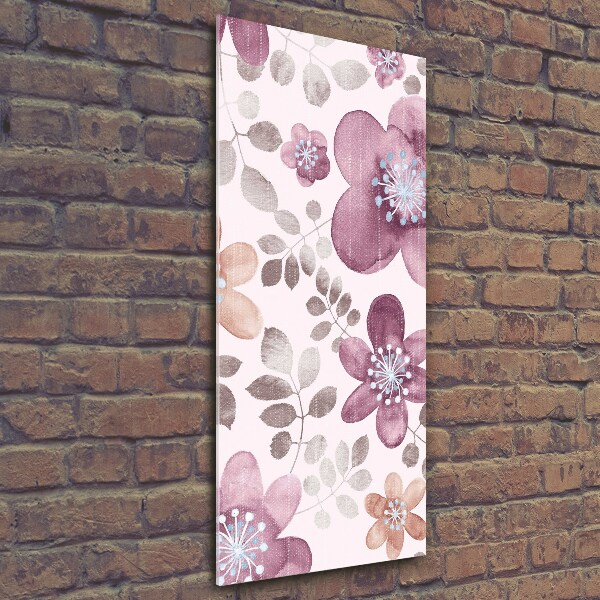 Wall art on glass Floral pattern