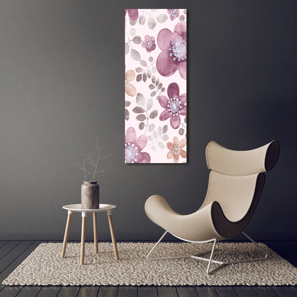 Wall art on glass Floral pattern