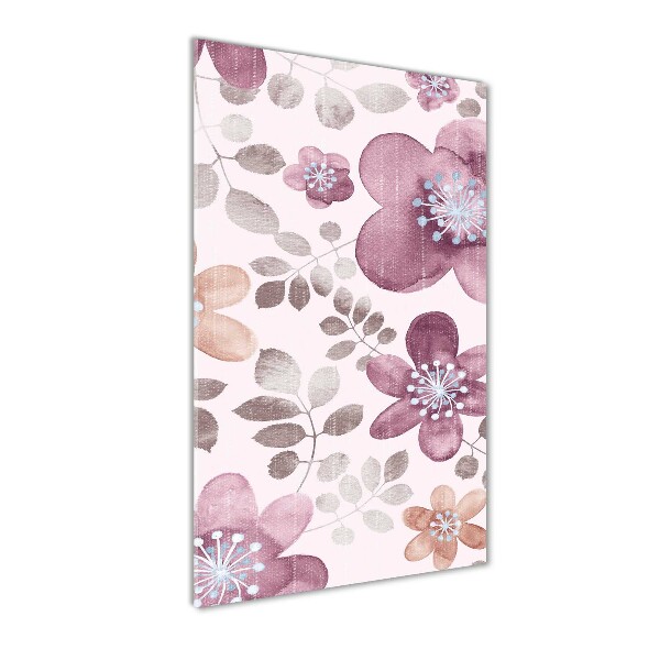 Wall art on glass Floral pattern