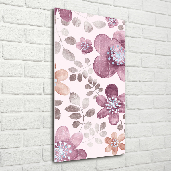 Wall art on glass Floral pattern