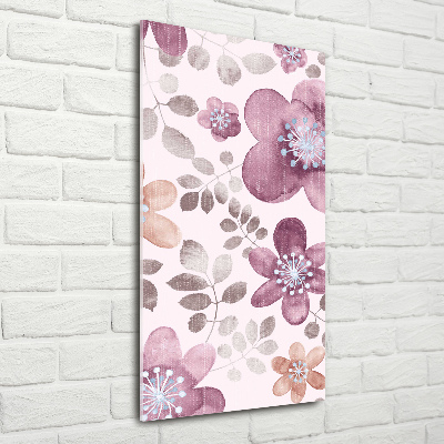 Wall art on glass Floral pattern