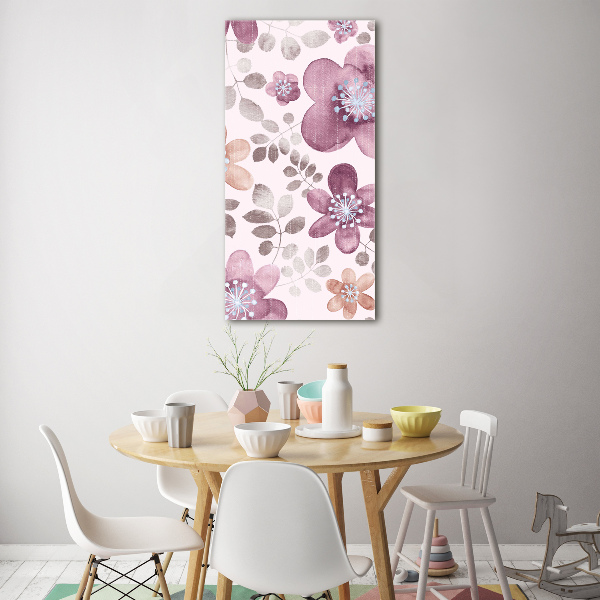 Wall art on glass Floral pattern