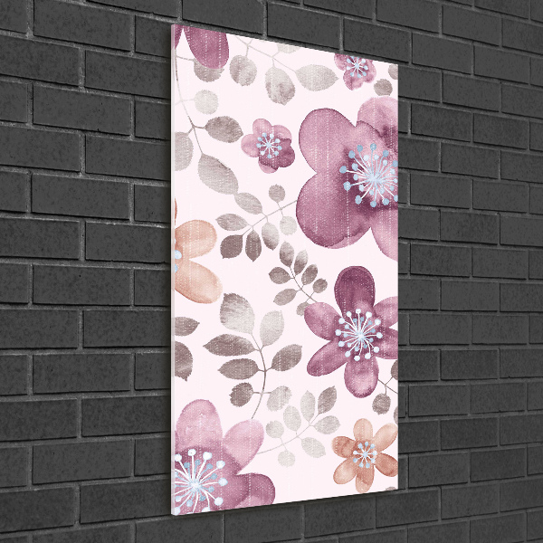 Wall art on glass Floral pattern