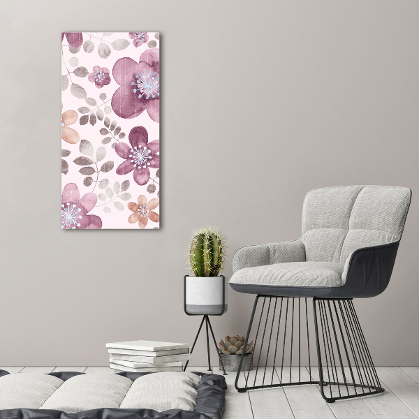 Wall art on glass Floral pattern