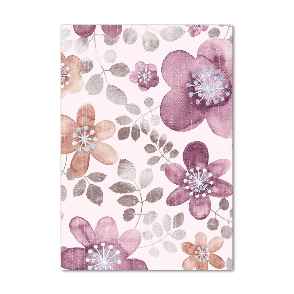 Wall art on glass Floral pattern