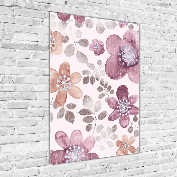 Wall art on glass Floral pattern