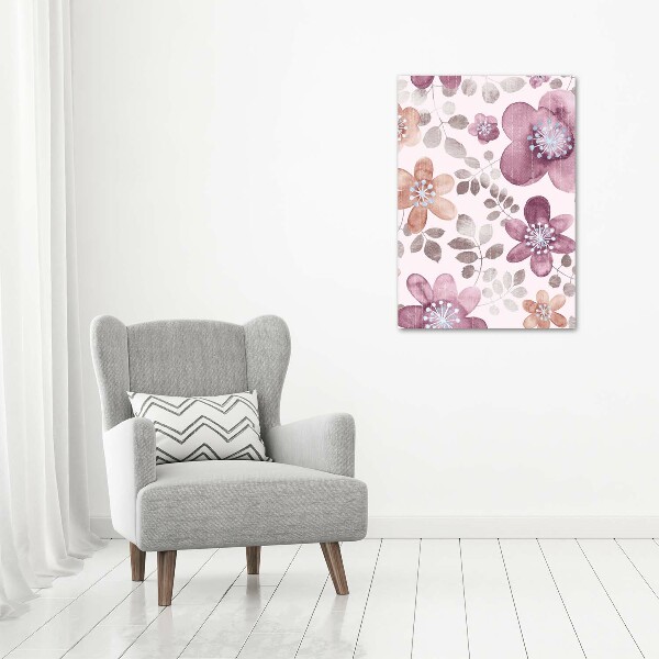 Wall art on glass Floral pattern