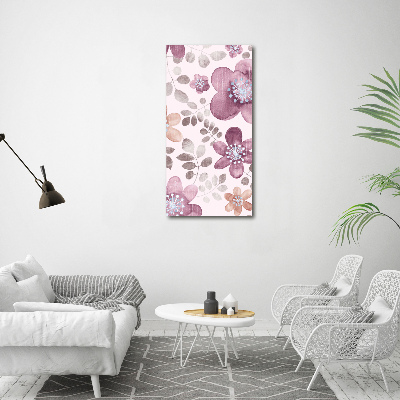 Wall art on glass Floral pattern