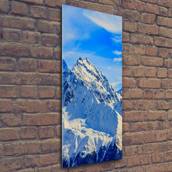 Glass wall art Mountains in winter