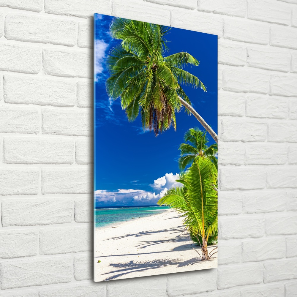 Glass wall art Tropical beach