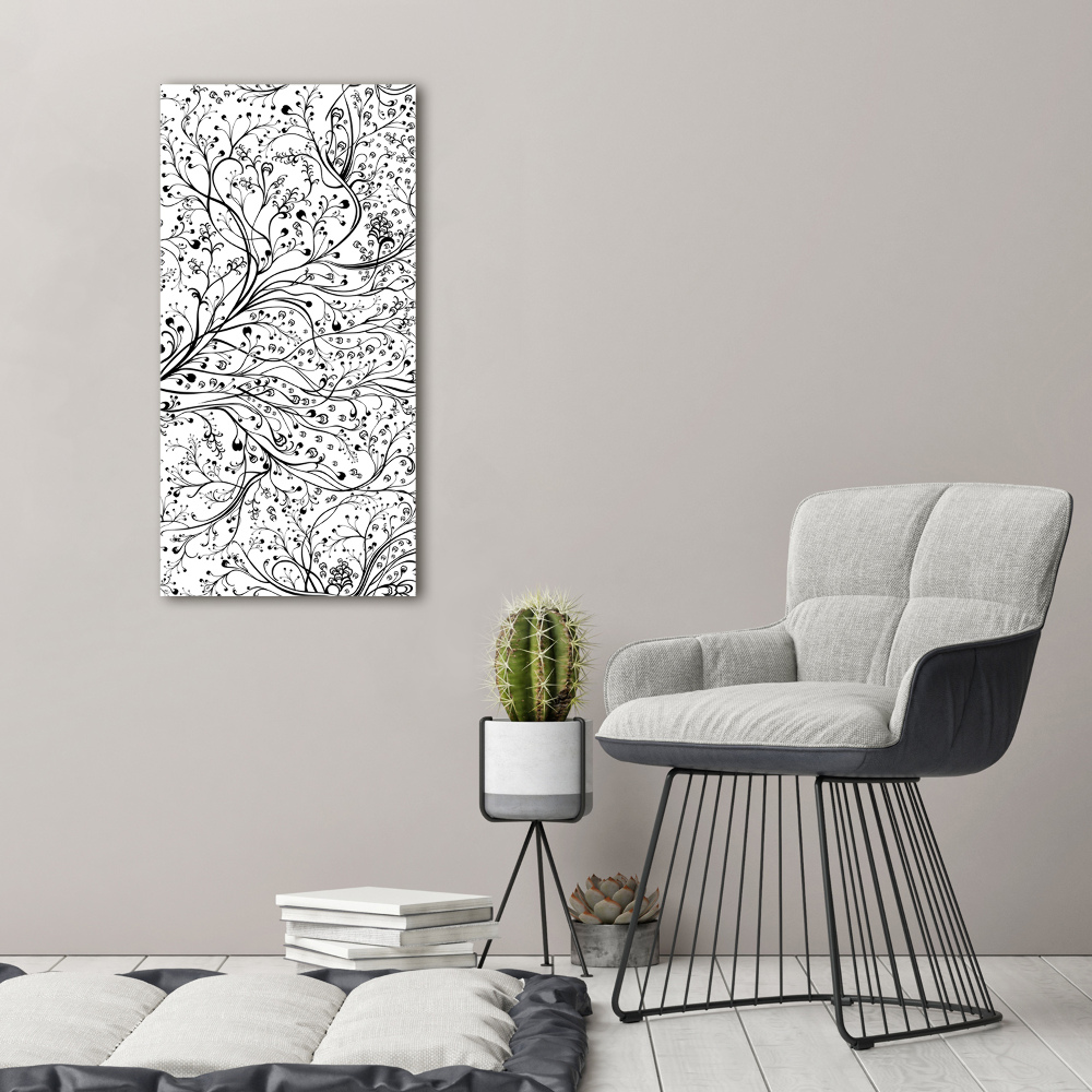 Glass wall art Twigs