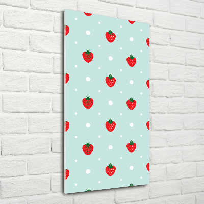 Wall art on glass Strawberries