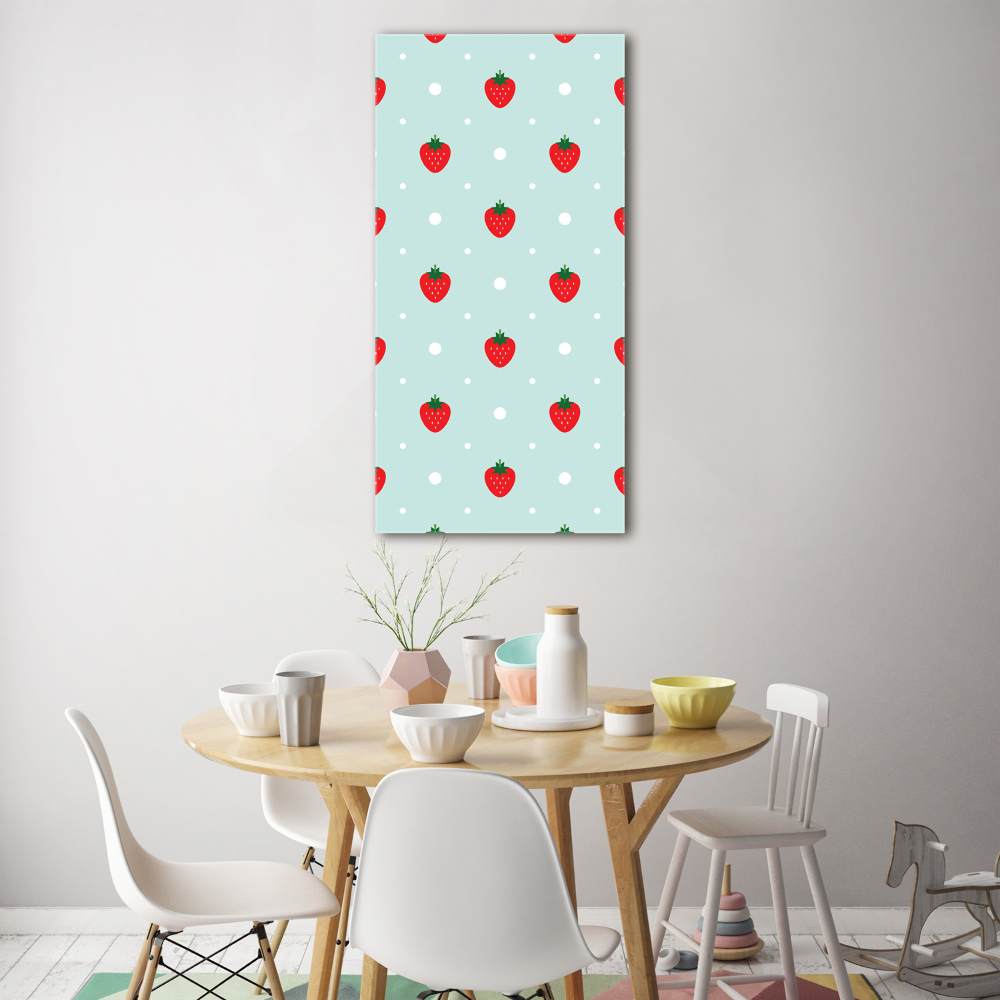 Wall art on glass Strawberries