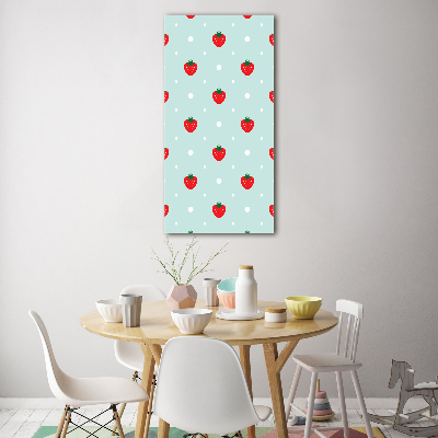 Wall art on glass Strawberries