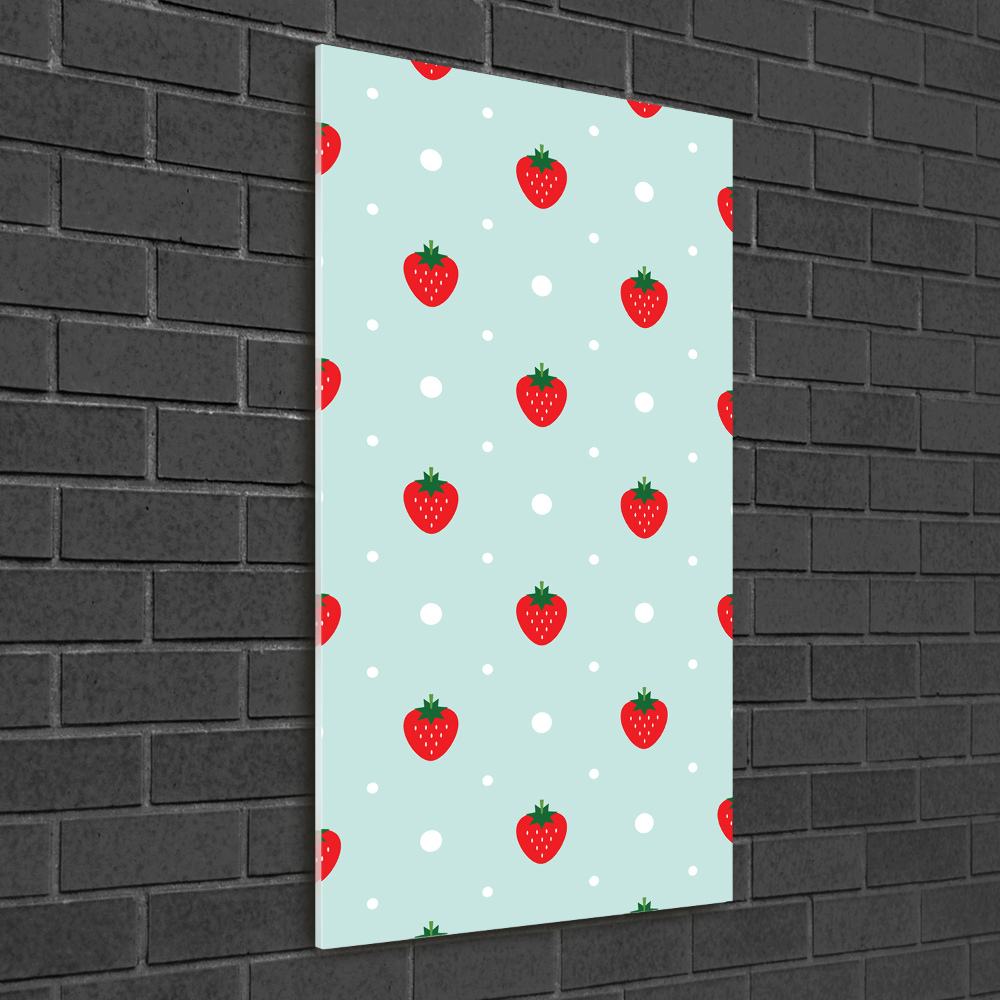 Wall art on glass Strawberries