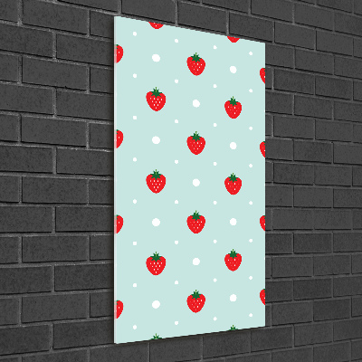 Wall art on glass Strawberries