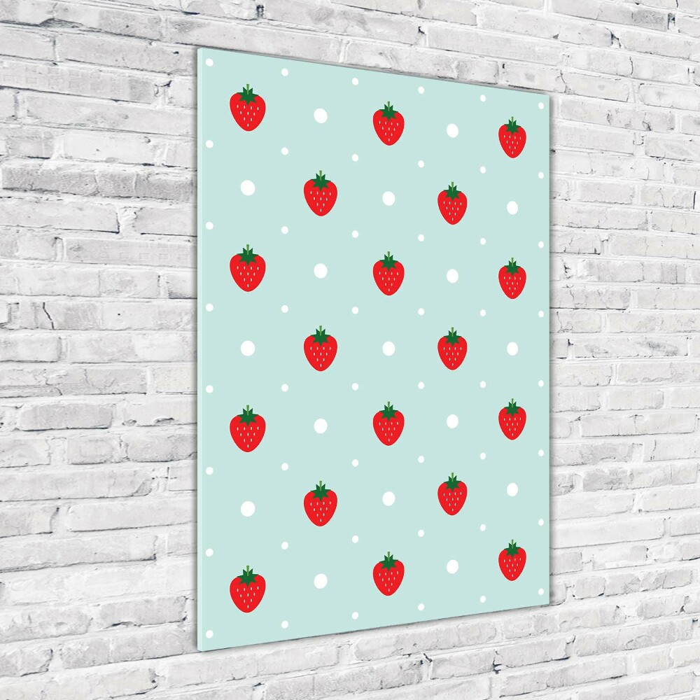 Wall art on glass Strawberries