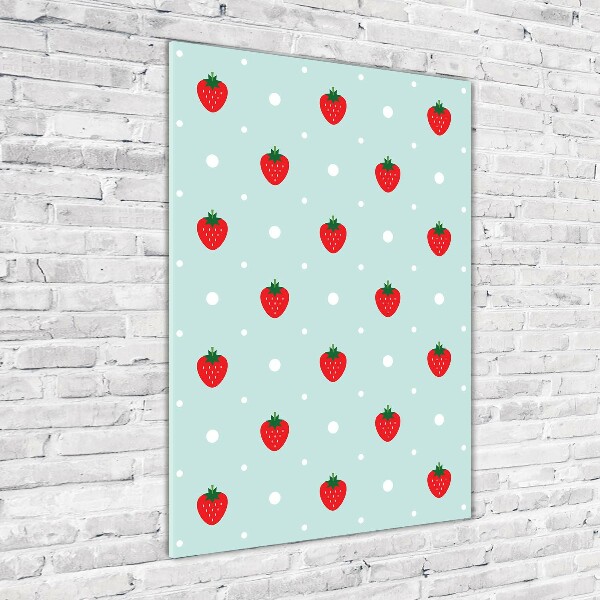 Wall art on glass Strawberries