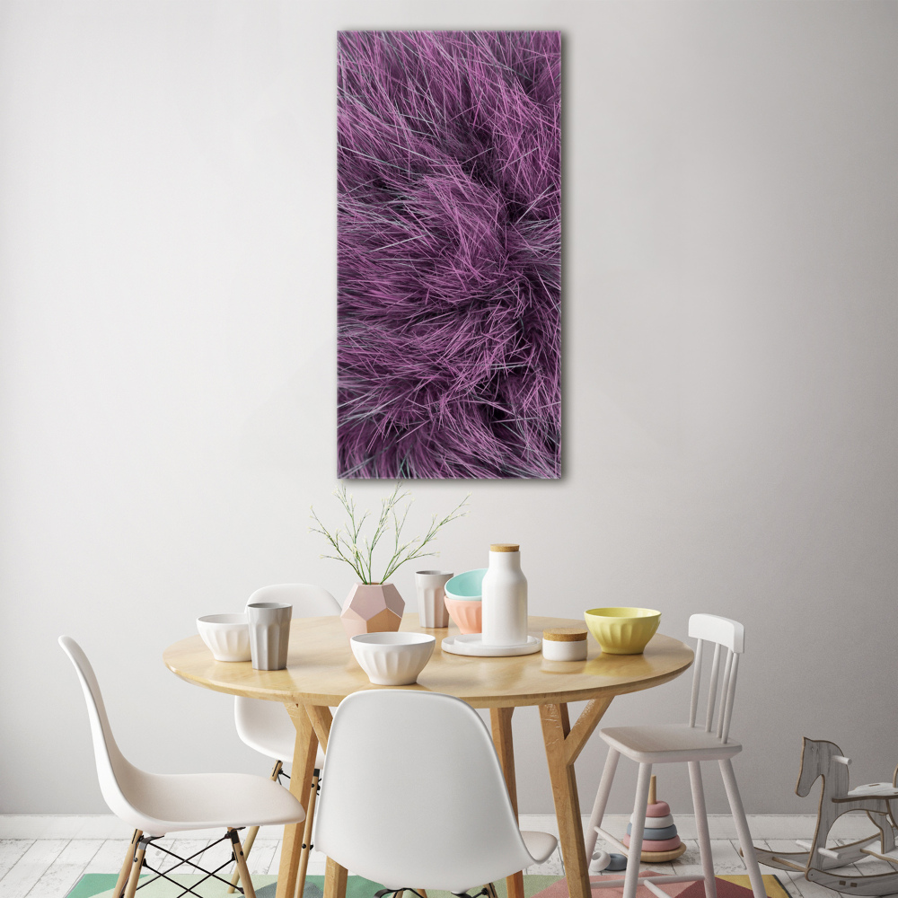 Wall art on glass Pink fur